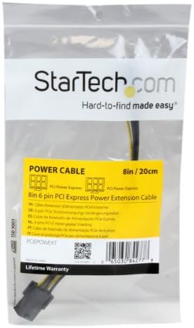 StarTech.com 8in 6 pin PCI Express Güç Uzatma Kablosu-Güç uzatma kablosu - 6 pin PCIe gücü (M) ila 6 pin PCIe gücü (F) -