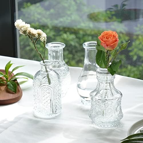 Çiçekler için 30 Tomurcuk Vazo Seti,Centerpieces için Cam Vazolar,Rustik Düğün Süslemeleri için Küçük Cam Tomurcuk Vazo,