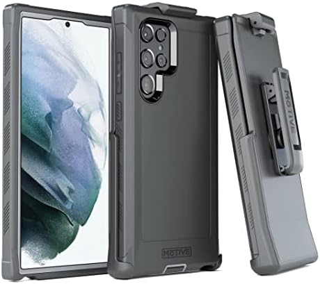 GÜDÜ Samsung Galaxy S22 Kemer Klipsli Ultra Ağır Kılıf Kılıfı / Askeri Sınıf Dört Katmanlı Sağlam Telefon Kılıfı - Siyah