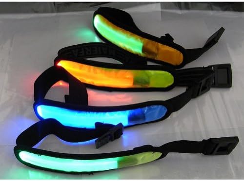 ACEVER 7 Parça LED Yüksek Görünürlük Yanıp Sönen Güvenlik Kol Bandı Bisiklet Koşu Yürüyüş Yansıtıcı LED Kol Bandı (Karışık