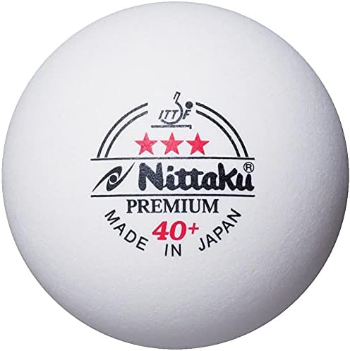 Nitaku NB - 1300 Üç Yıldızlı Premium Masa Tenisi Topu, Sert Sertifikalı Top, Plastik, 3'lü Paket, Beyaz, 1,6 inç (40 mm)
