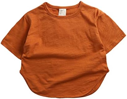 Yürüyor Çocuk Kız Erkek Kısa Klasik Gevşek Kısa Yumuşak Kısa Kollu Katı T Shirt Tee Üstleri Giysi Boyutu 7 Erkek Gömlek