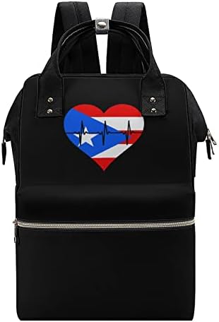Aşk Porto Riko Kalp Atışı Su Geçirmez Anne Sırt Çantası Büyük Kapasiteli Bebek Bezi Çantası Çok Fonksiyonlu Seyahat Çantası