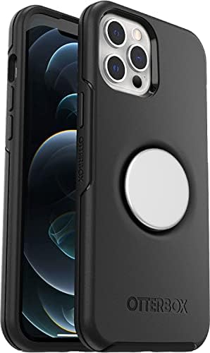 Su samuru Su Samuru + POP Simetri Serisi iPhone için kılıf 12 Pro Max - Siyah Alüminyum Gri PopTop
