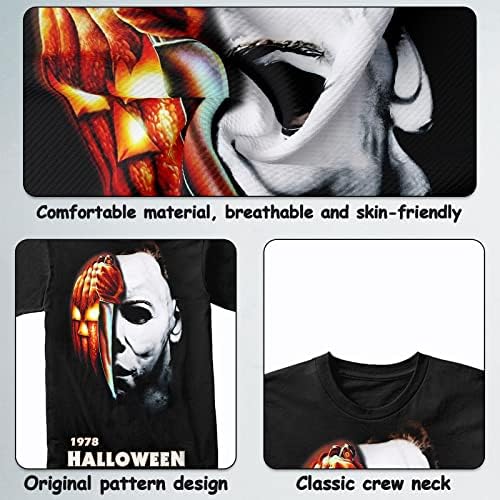 Cadılar bayramı Korku T Shirt Erkekler için Michael Myers T Shirt Klasik Korku Filmi Karakter Tee Büyük