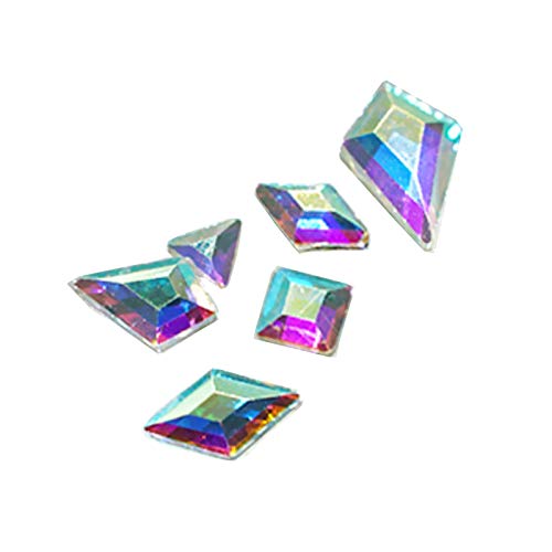 6 stilleri ile 60 adet Nail Art Malzemeleri Jewel şekil Koleksiyonu Paketi (Temizle Parçaları, Aurora Parçaları) (Aurora_Triangle)