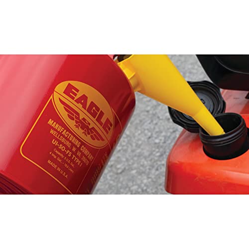Kartal UI-50-FS Kırmızı Galvanizli Çelik Tip I Benzinli Güvenlik Hunili, 5 galon Kapasiteli, 13,5 Yükseklik, 12,5 Çap, Kırmızı
