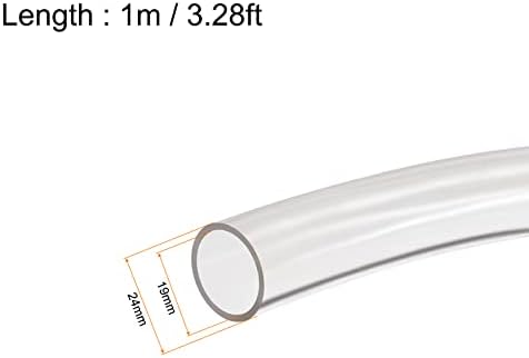 Rebower Şeffaf Plastik PVC Boru Esnek Vinil Tüp, [Bahçe Sulama Suyu Hortumu, balık Tankı, Akvaryum] - 19mm x 24mm / 3.3 ft
