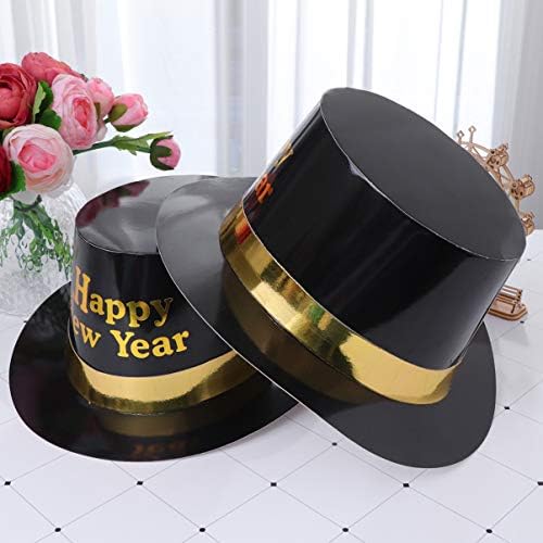 Amosfun 8 adet Yeni Yıl Silindir Şapkalar 2019 Yeni Yıl Arifesi Kağıt Şapka Tatil Parti Komik Doğum Günü Şapkaları Fotoğraf
