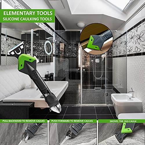 Silikon Kalafat Aracı Kiti 5 İn 1 Harç Temizleme Kalafat Banyo Sökücü ve Bitirme cam Tutkalı Açı Kazıyıcı Araçları Temel