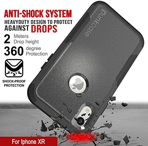 Punkcase için iPhone XR Kemer Klipsi Kılıf Kılıf [Patron Serisi] 4-1 Sağlam ve Koruyucu Çok Katmanlı Telefon Kapak W / Entegre