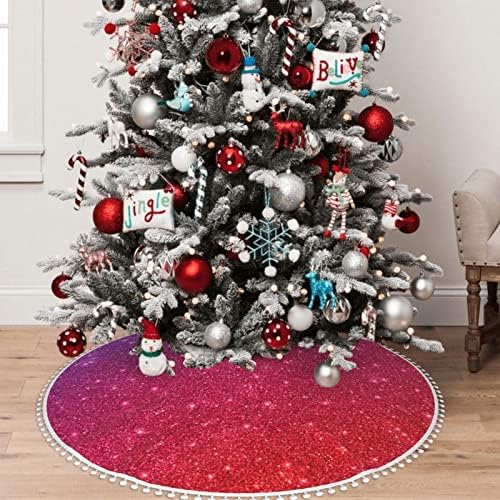 Degrade Pullu Sparkle Ponpon Noel Ağacı Etek Parti Dekorasyon Ağacı Etek. Çap 30/36/48 inç