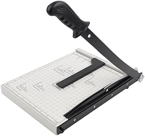 A4 Kağıt Kesici Yığın Kağıt Kesme Makinesi Giyotin 12 Kesme Uzunluğu Emniyet Bıçağı Kilidi ZEQUAN, 10 Sayfalık Kapasite,