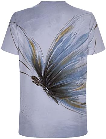 Bayan Crewneck Bluzlar Casual Tops T Shirt Kısa Kollu Kelebek Baskı Sonbahar Yaz Bluzlar Giyim Moda XW