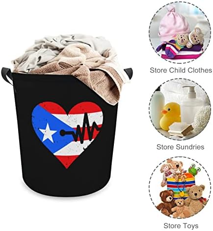 Porto Riko Kalp Atışı çamaşır kollu sepet Yuvarlak Katlanabilir çamaşır sepeti Depolama Sepeti Yatak Odası Banyo için