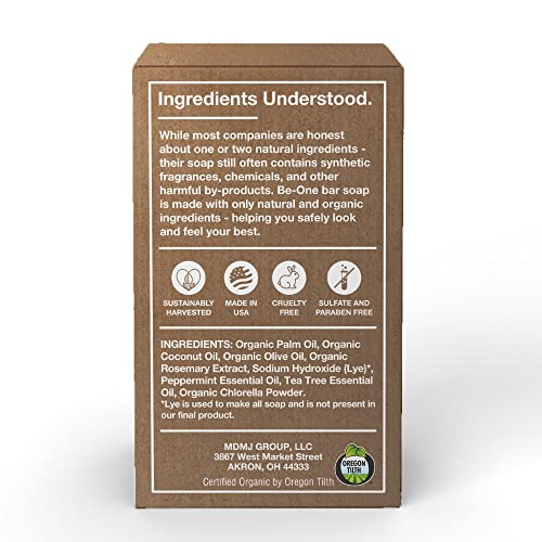Sertifikalı Organik Çay Ağacı Sabunu Be-One-2-Pack - 3.75 oz Barlar-Vegan-Paraben ve Sülfat İçermez-Hassas Ciltler-Çay Ağacı