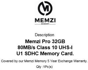 MEMZİ PRO 32 GB Sınıf 10 80 mb/s SDHC Hafıza Kartı Panasonic Lumix DC-FZ82, DC-FZ80, DC-FZ80K, DMC-FZ2500, DMC-FZ2000, DMC-FZ330,