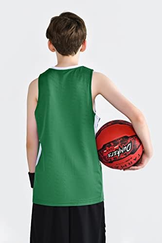 Gençlik Erkek Geri Dönüşümlü Örgü Performans Atletik Basketbol Formaları Boş Takım Üniformaları Spor Hücum