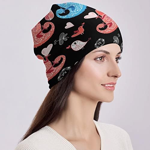 BAİKUTOUAN Güzel Aşk Bukalemunlar Baskı Bere Şapka Tasarımları ile Erkekler Kadınlar için Kafatası Kap