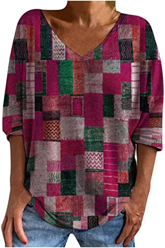 Kız Giyim Pamuk V Boyun Grafik Rahat Victoria Capri Bluz Gömlek Yaz Sonbahar 3/4 Kollu T Shirt Kızlar için R3 R3
