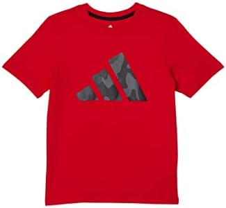 büyük Çocuklar için adidas Çocuk Kısa Kollu Kamuflaj Logolu Tişört-Pamuklu Jarse, Normal Kesim ve Yuvarlak Yaka