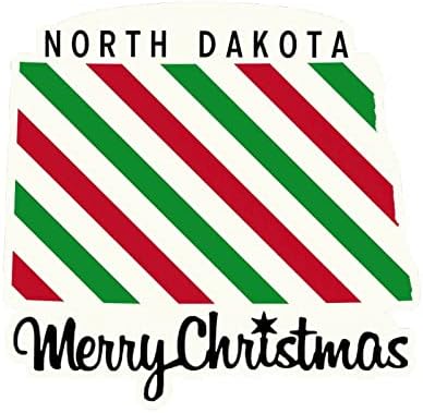Noel Çıkartmaları Kuzey Dakota Ev Devlet Çıkartmaları Merrry Noel Kuzey Dakota Haritası Araba Çıkartması Noel Dekorasyon