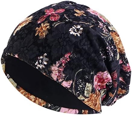 Kadın Katlanabilir Örgü El Yapımı Çiçek Dantel Baskı Pamuk Kemoterapi Saç Dökülmesi Kapaklar Bere Hımbıl Şapka Vintage Şapkalar