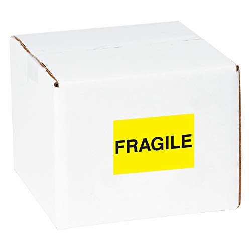 Tape Logic® Etiketler, Kırılgan, 2 x 3, Floresan Sarı, 500 / Rulo