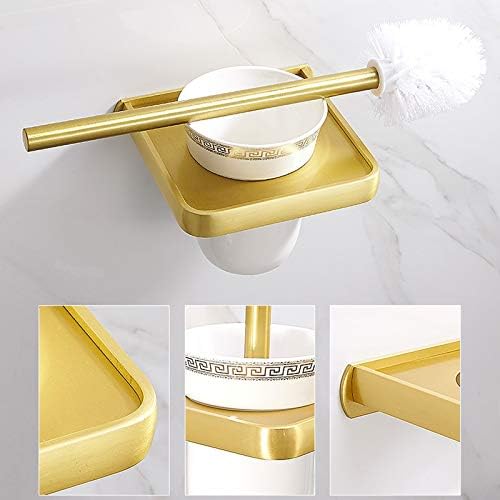 Klozet Temizleme Fırçası Fırçalanmış Altın Tuvalet Fırçası Seramik Fırça Fincan Uzay Alüminyum Tuvalet Fırçası Tutucu Seti