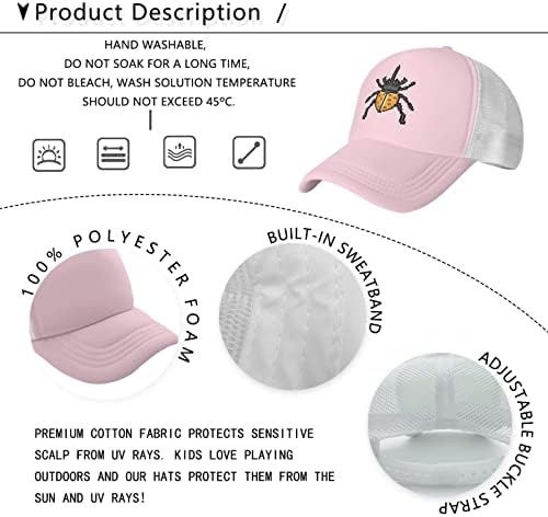 Beyzbol Şapkaları Piksel böceği geniş şapka Kızlar için Sevimli Ayarlanabilir Köpük Hediyeler için