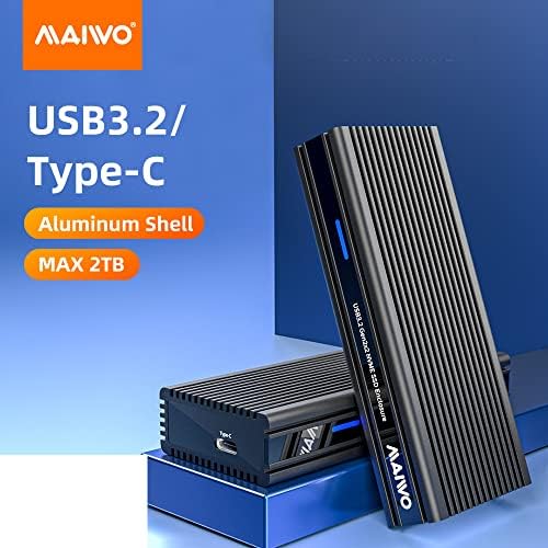 MAIWO K1685P3 20Gbps M. 2 NVME SSD Muhafaza Adaptörü dock yerleştirme istasyonu, USB3. 2 Gen2 Tip-C NVME PCI-E M-Key / B&M