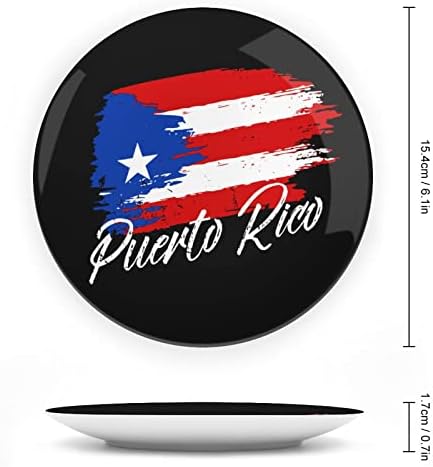 Vintage Porto Riko Bayrağı Asılı Seramik Dekoratif Tabak Ekran Standı ile Özelleştirilmiş Yıldönümü Düğün Hediyeleri Çift