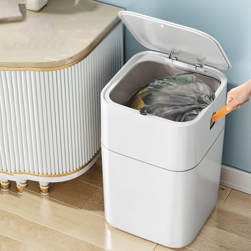 BKDFD Su Geçirmez çöp tenekesi Mutfak Otomatik Paketleme çöp tenekesi Büyük Kapaklı Tuvalet Banyo Çöp Kovası