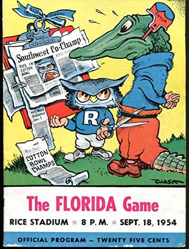 1954 Pirinç Baykuşları-Florida Timsahları Futbol Programı Kovalamaca Eski Durumu Kapsar-Üniversite Programları