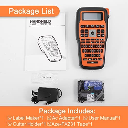 AC Adaptörlü MarkDomain Etiket Makinesi, E1000 Taşınabilir El Etiketleme Makinesi, QWERTY Klavye, Tek Tuşla Tuşlar, Kullanımı