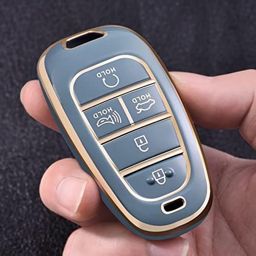 ELOHEI Anahtarlık Kapak Kılıf Hyundai, Premium Yumuşak TPU 360 Derece Tam Koruma Anahtar Kabuk ile Uyumlu 2019 2020 2021