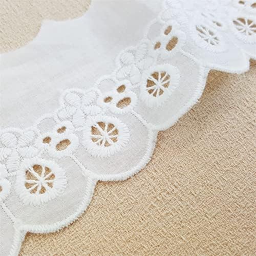 YFQHDD Beyaz Pamuklu Bez Dantel Nakış Elbise Yaka Trim Şerit DIY Dikiş Süslemeler Konfeksiyon Gipür Dantel Dekor
