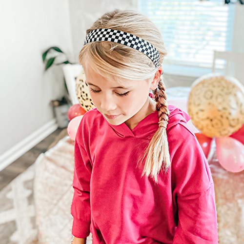 KURBAĞA KESESİ 6 Dama Tahtası Headbands Kızlar için, Ayarlanabilir Kaymaz Damalı Hairband Saç aksesuarları Kadınlar için,