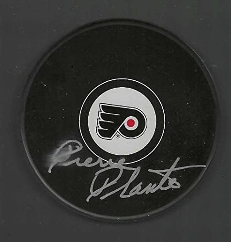 Pierre Plante İmzalı Philadelphia Flyers Diski-İmzalı NHL Diskleri