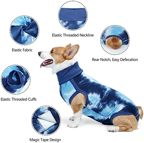 Ameliyattan Sonra Köpek Kurtarma Kıyafeti Kadın Erkek Köpekler Kediler için Köpek Tulumu Kısırlaştırma Kıyafeti, Batik Karın