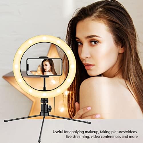 Parlak Selfie Halkası Üç Renkli ışık Zen Mobile X4'ünüzle Uyumlu Canlı Akış/Makyaj/YouTube/TikTok/Video/Çekim için Uzaktan