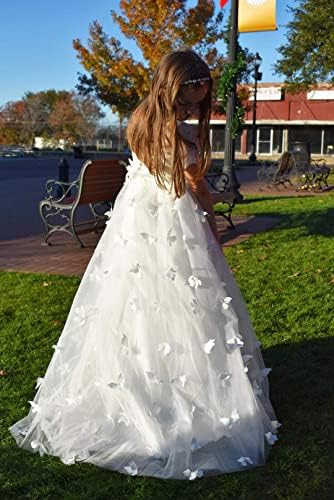 Sittingley Fantezi Çiçek Kız Pageant İlk Communion Elbise Beyaz Mavi Elbiseler 0-12 Yaşında