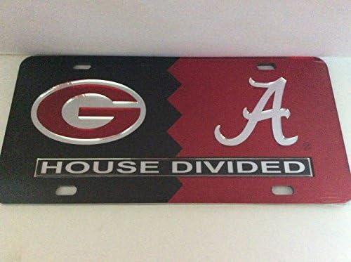 Georgia Bulldogs / Alabama Crimson Tide Evi Bölünmüş Lazer Kesim Plaka Etiketi