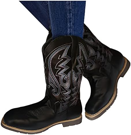 Topuk Ayakkabı ile Kadınlar için Patik Vintage Çizmeler kadın Botları Kovboy Chesil Kadın Botları için Bayan Kovboy Kadınlar