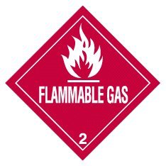 kımdura'da 4 x 4 Kırmızı Sınıf 2 Yanıcı Gaz Nakliye Etiketleri (Rulo Başına 500) - ML-DP44213-KIM