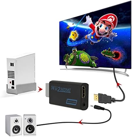 Dıyeenı Wii için HDMI Dönüştürücü, 720 P/1080 P HD Wii için HDMI adaptörü ile 3.5 mm Ses Jakı, tüm Wii Ekran Modlarını Destekler