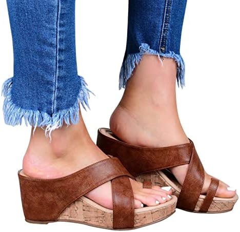 Gufesf Kadınlar için Sevimli Sandalet, Kadınlar için rahat Kama Sandalet Yaz plaj sandaletleri Bayanlar Bohemia Platformu