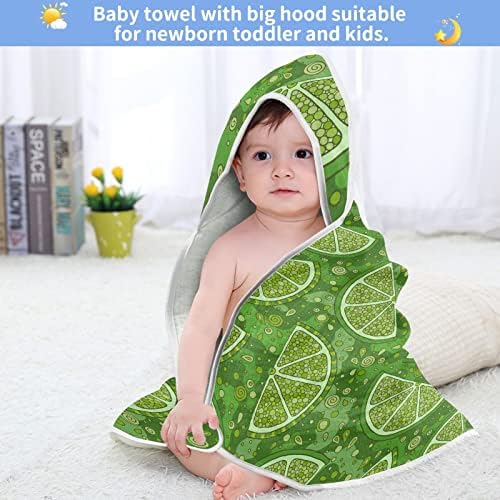 vvfelıxl Bebek Kapşonlu Havlu, Yeşil Kireç Desen Emici Yürümeye Başlayan banyo havlusu, Pamuk Yumuşak Yenidoğan bebek havluları