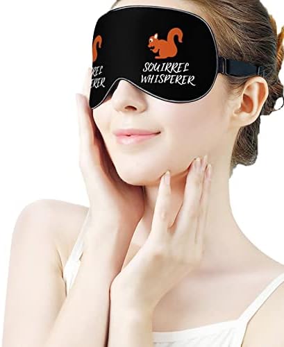 Sevimli Sincap Fısıldayan Baskılı Uyku Göz Maskesi Yumuşak Körü Körüne Göz Kapağı Ayarlanabilir Kayış ile Gece Siperliği