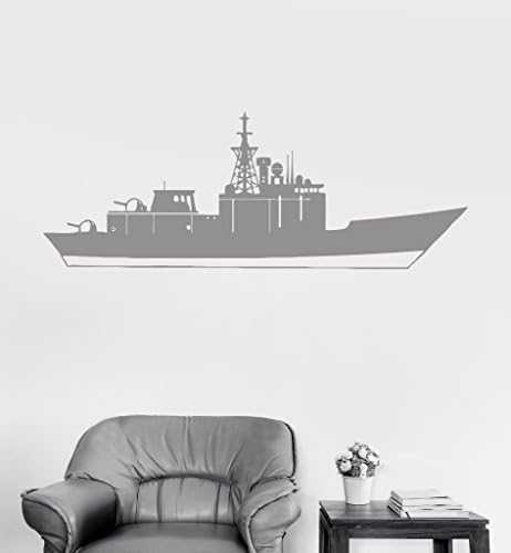 Vinil Duvar Çıkartması Uçak Gemisi USS Savaş Savaş Gemisi Askeri Gemi Çocuk Odası Çıkartmaları (ıg3023) Koyu Mavi